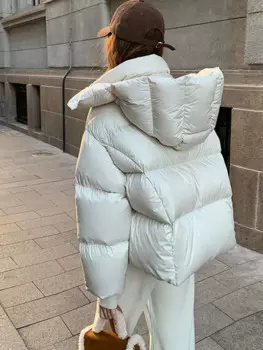 Пуховая хлопковая куртка, женская короткая толстая хлопковая куртка с капюшоном, куртка-хлеб, верхняя одежда, женская зимняя куртка, новые пальто