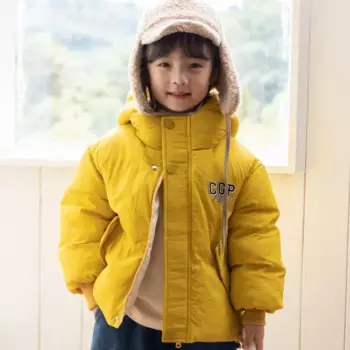 Пуховик для девочек 2023, детское зимнее однотонное пальто с капюшоном и наклейками для девочек, Толстая теплая куртка на белом утином пуху для девочек-подростков