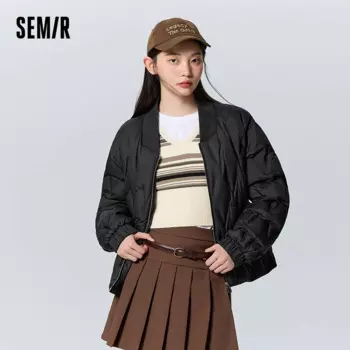 Пуховик Semir женский с Бейсбольным воротником, Повседневная модная зимняя свободная легкая простая темпераментная куртка