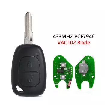 Пульт дистанционного управления для автомобиля Рено ВИВАРО трафик Клио, XNRKEY, PCF7946, 433 МГц, c микросхемой