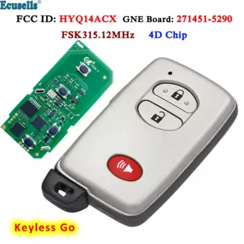 Пульт дистанционного управления Ecusells для Toyota Venza Prius Scion TC 4runner 315-271451 HYQ14ACX, 3 кнопки, 5290 МГц