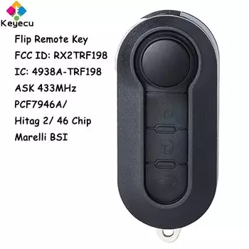 Пульт дистанционного управления KEYECU для автомобиля с чипом PCF7946 433 МГц для IVECO Daily 2008, 2009, 2010, 2011, 2012, 2013, 2014, 2015, Marelli BSI, RX2TR