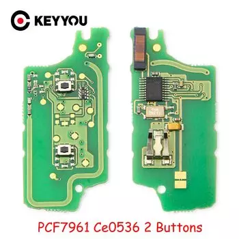 Пульт дистанционного управления KEYYOU, 2 кнопки, FSK, цепь дистанционного ключа, Электронная цепь для Peugeot 207, 307, 407, 408, 308, для Citroen Fob 0536 с ID46 PCF7961