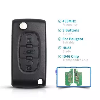 Пульт дистанционного управления KEYYOU CE0523/CE0536 для Peugeot 207 208 307 308 407 408 433 МГц ID46 PCF7941 схема HU83/VA2 Автомобильный ключ