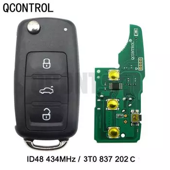 Пульт дистанционного управления QCONTROL 3 btcar 434 МГц для 3T0837202C/5FA010413-01 для Citigo/Fabia/Octavia/Rapid/Roomster/Superb/Yeti для Skoda
