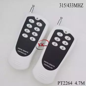 Пульт дистанционного управления с фиксированным кодом, 6 кнопок, 8 кнопок, беспроводной передатчик дальнего действия для радиочастотного приемника, переключатель 315 433 2264 4,7 м