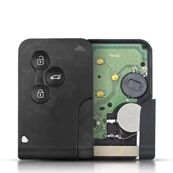 Пульт-ключ дистанционного управления для автомобиля, 433 МГц, для Рено Клио, локон, медь 2, 3, сценический, 3 кнопки, чип ID46 PCF7947, смарт-карта для экстренных ситуаций