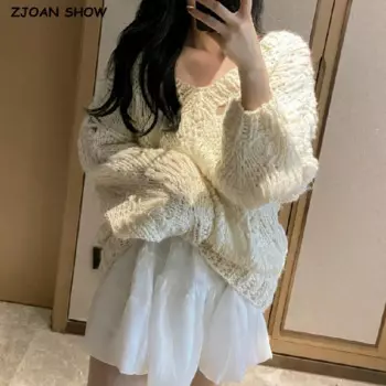 Пуловер женский вязаный с длинным рукавом, 2 цвета