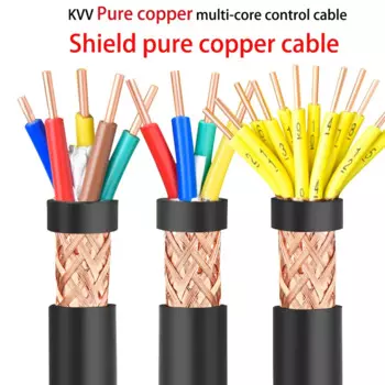 Медный экранированный провод KVVP, многожильный контрольный экранированный кабель 2/3/5/6/8 /10/12/14core 2/1/1 мм2, оболочка, жесткий кабель питания