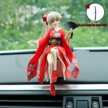 ПВХ аниме красивая кукла модель игрушки украшение автомобиля ACG мультяшный интерьер автомобиля центральной консоли авто украшение
