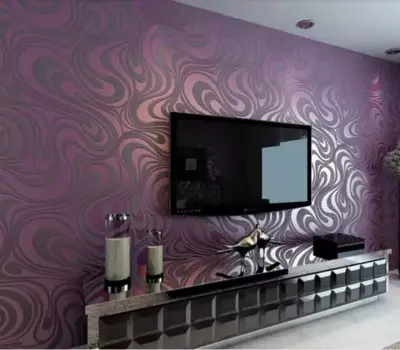 Q QIHANG 3D абстрактные изогнутые современные роскошные флокированные полосатые обои 8,4 м * М = м2