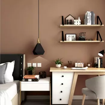 Q QIHANG современные минималистичные однотонные обои для гостиной, спальни, фона для телевизора, нетканые обои коричневого цвета 10 м * 0,53 М = м2