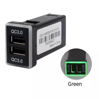 QC3.0 Автомобильное зарядное устройство с двумя портами USB для телефона, быстрая зарядка, КПК, видеорегистратор, кабель Plug & Play для автомобилей серии Toyota