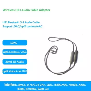 QCC5181 беспроводной кабель Bluetooth с шейным ремешком LE Audio LC3 с задержкой 32 бит 96 кГц LDAC/aptX адаптивный/HD/LL для DJ-монитора игровые наушники