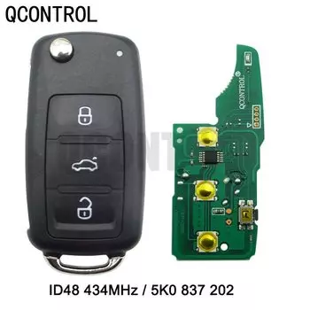 QCONTROL Автомобильный дистанционный ключ для 5K 0837202 /5FA 010180 -00 для VW/VolksWagen Beetle/Caddy/Eos/Golf/Jetta/Polo/Scirocco/Tiguan/Touran/UP