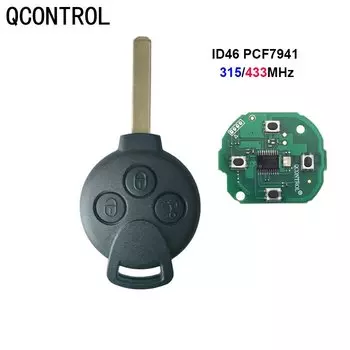 QCONTROL KR55WK45144 Умный автомобильный ключ для Mercedes-Benz Fortwo 451 2007-2013 Брелок 315/433 МГц ID46 PCF7941Чип