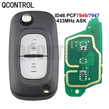 QCONTROL PCF7946A/7947A VA2 дистанционный ключ-брелок от машины для Renault Clio Scenic Kangoo Megane Master 4. 0. -2016.
