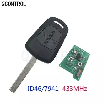 QCONTROL Прямой автомобильный дистанционный ключ, костюм для Opel/Vauxhall Astra H 2004-2009 гг., Zafira B 2005-2013 с 433 МГц PCF7941