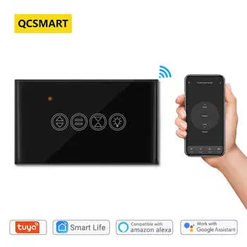 QCSMART Tuya Wi-Fi выключатель света и штор