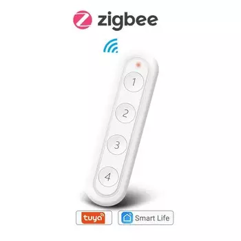 QCSMART Туя ZigBee 3.0 беспроводной 4-кнопочный пульт
