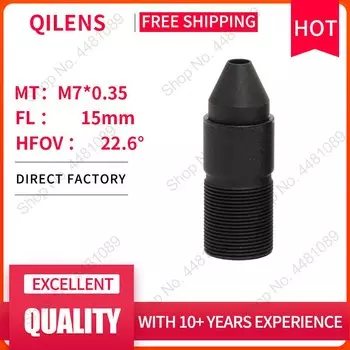 QILENS CCTV объектив M7 15 мм для безопасности 720P 1080P HD мини-камера Pin отверстие объектива