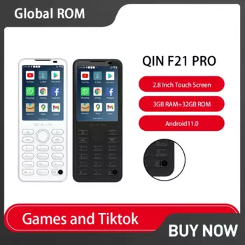 Qin F21 Pro Смарт-телефон с сенсорным экраном и кнопкой 2,8 дюйма, мини-смартфон Android 11, 3 ГБ + 32 ГБ, 2120 мАч, 5 МП, 4G, сотовый телефон в продаже
