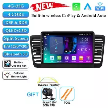 QLED Android 14 для Subaru Outback 3 Legacy 4 2004 2005 2007 2008 2009 автомобильное радио мультимедийный видеоплеер GPS-навигация DVD 2Din