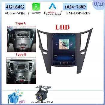 QLED Android 15 для Subaru Outback Impreza Legacy 2009-2014 Автомобильный радиоприемник Стерео Мультимедийный плеер GPS-навигация Беспроводной Carplay