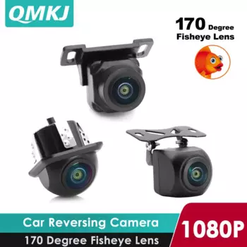 QMKJ CCD HD 1080P Автомобильная камера заднего вида, обратная резервная камера, 170-градусный объектив «рыбий глаз», камера ночного видения для парковки автомобиля