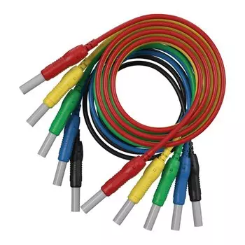 QSS 5 шт. 4 мм выдвижная безопасная вилка типа «банан» тестовый провод 1 м никелированная медная вилка типа «банан» Q.70019