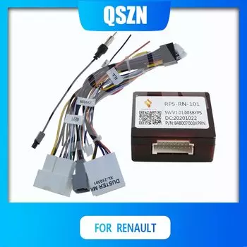 QSZN DVD 16-контактный кабель питания Canbus Box декодер RP5-RN-101 для Renault Captuer DUSTER жгут проводов кабели автомобильный радиоприемник Android