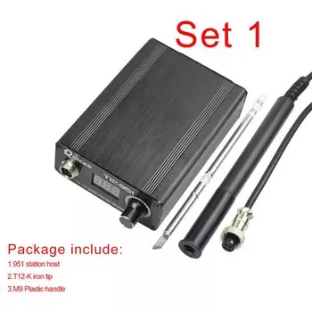 Паяльная станция, цифровой контроллер LED T12-951, электронный паяльник с P9 пластиковой ручкой и железными наконечниками без кабеля питания