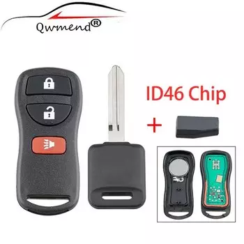 QWMEND 3/4 кнопочный Автомобильный Дистанционный ключ для Infiniti/Nissan FX35 QX4 Murano Pathfinder Quest, титановый Автомобильный ключ 315 МГц ID46 чип KBRASTU15