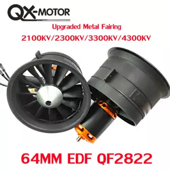 QX-Motor 64 мм EDF 12 лопастей канальный вентилятор cw ccw с бесщеточным двигателем QF2822 для FMS модели самолета, детали дрона