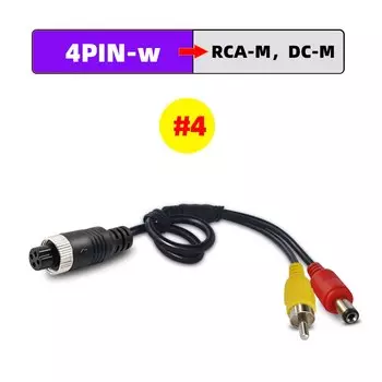 QXNY 4-контактный авиационный разъем «папа/гнездо» на RCA AV/гнездо постоянного тока с несколькими кабелями-адаптера для монитора задней камеры автомобиля