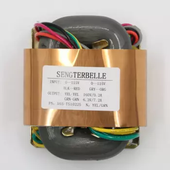 R65-TS10225 80 Вт R Core Чистая медь Силовой трансформатор Выход: 160 В/0,2 А 6,3 В/7,2 А для лампового усилителя Аудио Домашний звук