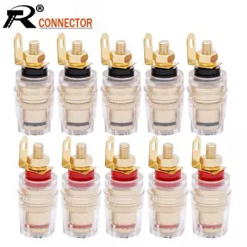 R M1001 позолоченные разъемы типа «банан» 4 мм 5 пар красный + черный