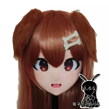 (R-Mask 09) BJD трансвестит кукла силиконовая маска для косплея полная голова девушка смола аниме HOLOlive Inugami Korone кигуруми маска для косплея