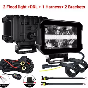 Рабочая противотуманная фара для дальнего света, фары дальнего света, 12 В, стандартная фара для освещения, рабочая деталь, 24 В, для внедорожника, квадроцикла, 4x, для грузовика с лодкой