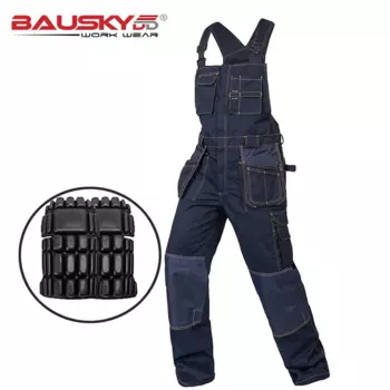 SPARDWEAR Мужские рабочие комбинезоны из полиэстера и хлопка с нагрудником и наколенниками