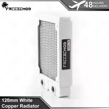 Радиатор из белой меди FREEZEMOD, 120 мм, резьба G1/4, кулер для воды для ПК, медное жидкое охлаждение, подходит для 1 вентилятора
