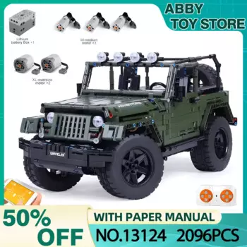 Радиоуправляемая машинка MOULD KING 13124 MOC, 2096 шт. строительных блоков, внедорожник, игрушечный конструктор, рождественские подарки для детей
