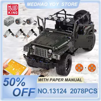 Радиоуправляемая машинка MOULD KING 13124 MOC, 2096 шт. строительных блоков, внедорожник, игрушечный конструктор, рождественские подарки для детей