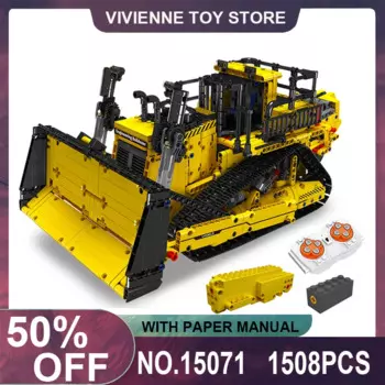 Радиоуправляемая модель бульдозера MOULD KING 15071 MOC, инженерные строительные блоки, кирпичи, игрушки-головоломки, рождественские подарки для детей