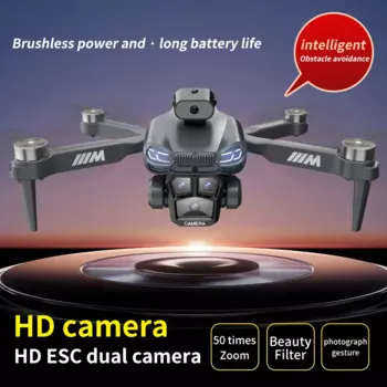 Радиоуправляемый Дрон с двойной камерой, бесщеточный Квадрокоптер с дистанционным управлением, 4-сторонний препятствия, радиоуправляемый самолет, оптический поток