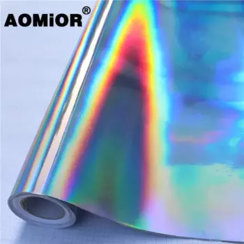 Радужная Лазерная виниловая пленка, цветная мобильный телефон «сделай сам» для мотоцикла, ноутбука, скутера, велосипеда, автомобильный ПВХ-стикер, серебристый