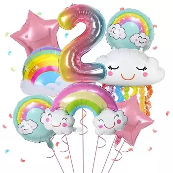 Радужные шары JOYSEVEN 32 дюйма 8 шт