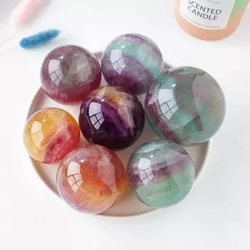 Радужный флюоритовый хрустальный шар Apengshi
