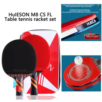 Ракетка для настольного тенниса HuIESON 8 звезд, поверхность из ореха 5, фанера + 2 внутренних карбоновых ракетки для пинг-понга CS FL, ракетка для настольного тенниса с крышкой