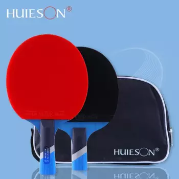Ракетка для настольного тенниса Huieson K7 с 7 звездами, 5 деревянными и 2 углеродными двойными пипетами, резиновое весло для пинг-понга с сумкой для переноски для начинающих